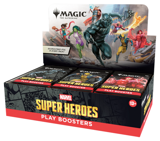 Marvel Super Heroes Play Booster Box — Sealed product packaging