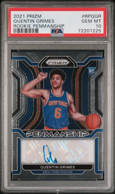 2021 Prizm #RPQGR Quentin Grimes Rookie Penmanship PSA 10