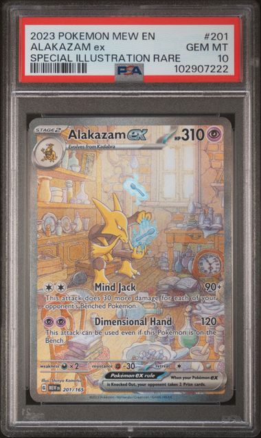 2023 Pokémon Alakazam ex 201/165 151 Special Illustration Rare PSA 10 front cert 102907222