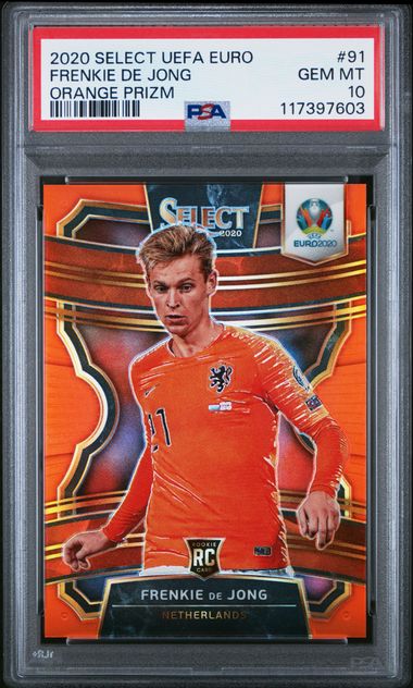 2020 Select UEFA Euro #91 Frenkie De Jong Orange Prizm 107/125 PSA 10