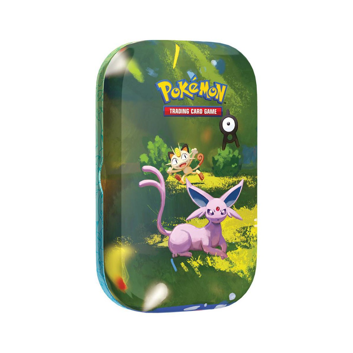 Pokémon TCG 30th Celebration Mini Tin with Espeon and Meowth artwork — one tin; artwork varies