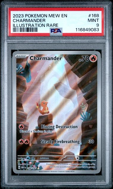 2023 Pokémon Charmander #168/165 Scarlet & Violet 151 Illustration Rare PSA 9 — front — PSA 116849083