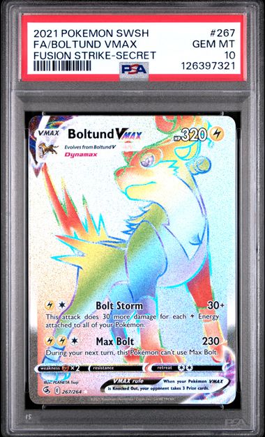 2021 Pokémon Boltund VMAX #267/264 Fusion Strike Secret Rare PSA 10 — front — PSA 126397321