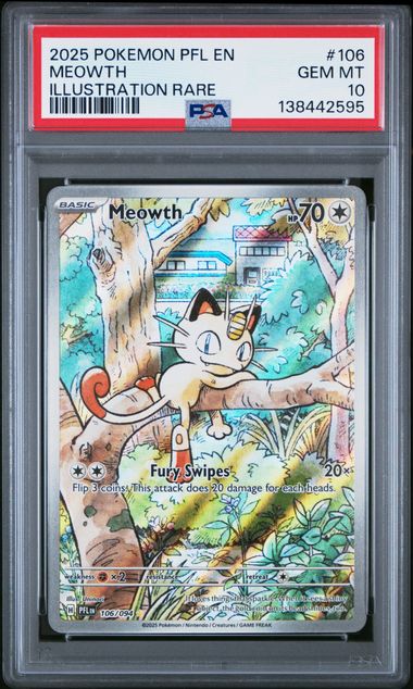 2025 Pokémon Meowth #106/094 Illustration Rare PSA 10 — front — PSA 138442595