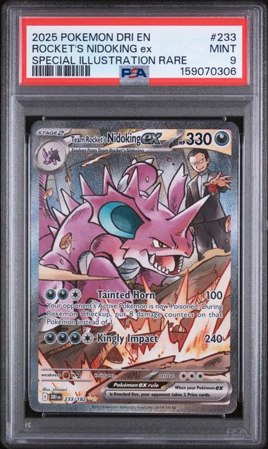 2025 Pokémon Team Rocket's Nidoking ex #233/182 Special Illustration Rare PSA 9 — front — PSA 159070306
