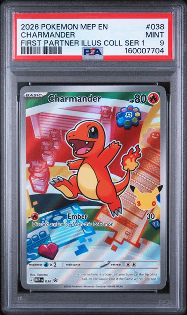 2026 Pokémon Charmander #038 First Partner Illustration Collection Series 1 PSA 9 — front — PSA 160007704