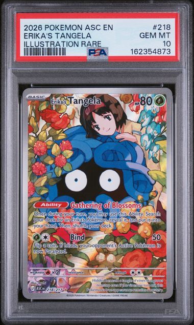 2026 Pokémon Erika's Tangela #218/217 Illustration Rare PSA 10 — front — PSA 162354873