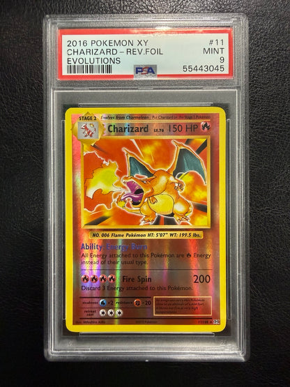 2016 Pokémon Charizard Reverse Holo #11/108 XY Evolutions PSA 9 — front — PSA 55443045