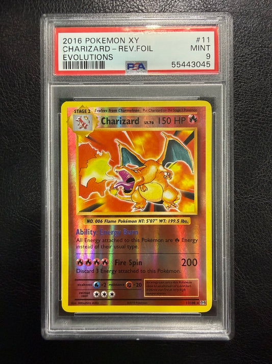 2016 Pokémon Charizard Reverse Holo #11/108 XY Evolutions PSA 9 — front — PSA 55443045