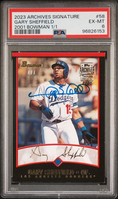 2023 Archives Signatures #58 Gary Sheffield 2001 Bowman 1/1 PSA 6