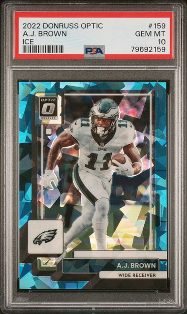 2022 Donruss Optic #159 AJ Brown Ice 6/15 PSA 10
